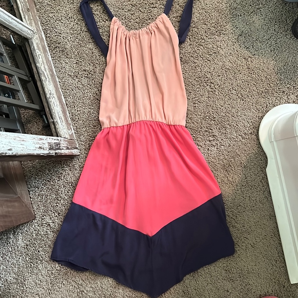 Womens coral and blue size small dress
